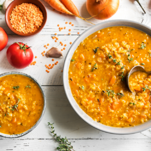 Gluten-free lentil and vegetable soup