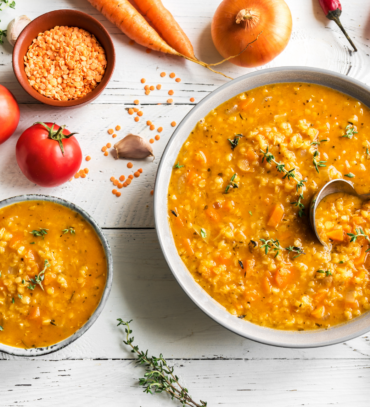 Gluten-free lentil and vegetable soup