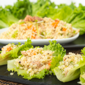 Gluten-free tuna salad lettuce cups