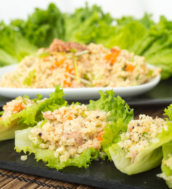 Gluten-free tuna salad lettuce cups