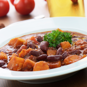 Gluten-free black bean and sweet potato chili