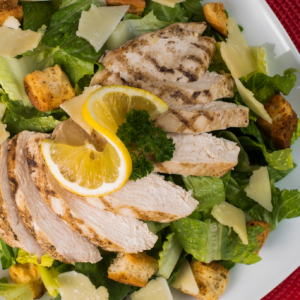 Gluten-free Greek salad with grilled chicken