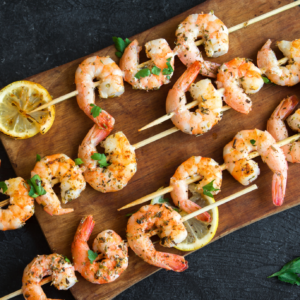 Grilled shrimp skewers with a gluten-free marinade