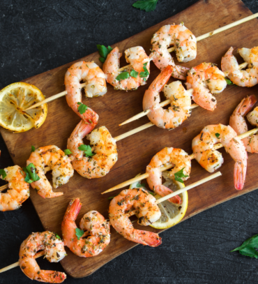 Grilled shrimp skewers with a gluten-free marinade